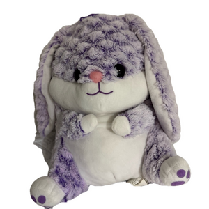 Nanco Belly Buddy Easter Bunny Rabbit Plush Stuff Animal Purple White Medium 9”
